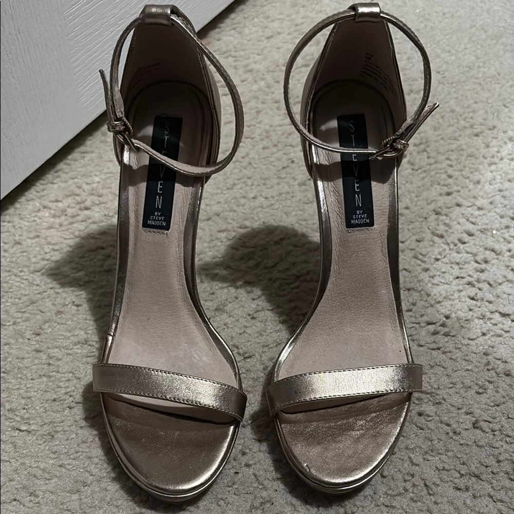 Steven By Steve Madden Gold Stiletto Rykie Heels